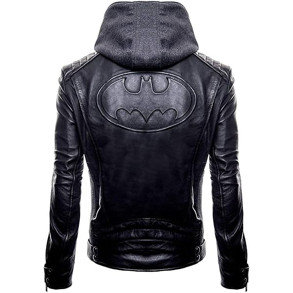Skyseller New Batman Logo Motorcycle Brando Biker Real Leather