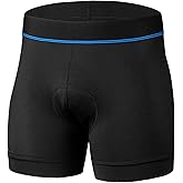 Sportneer Padded Cycling Underwear Men's 3D Padding Bike Bicycle Shorts Underwear Without Silicone Leg Band Blue