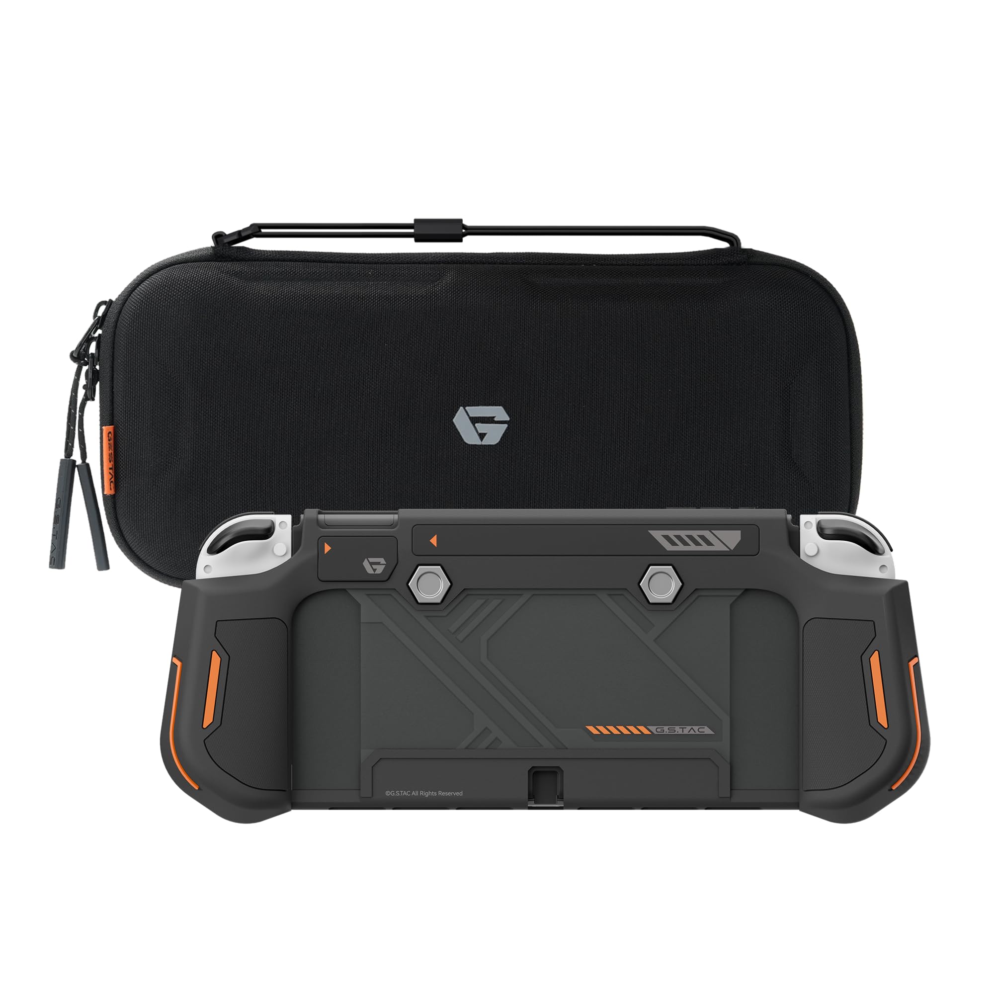GesTac Switch OLED Protective Set, With Carrying Case & Protective Cover, Anti-Slip, Waterproof & Scratch-Resistant Full Coverage Protection