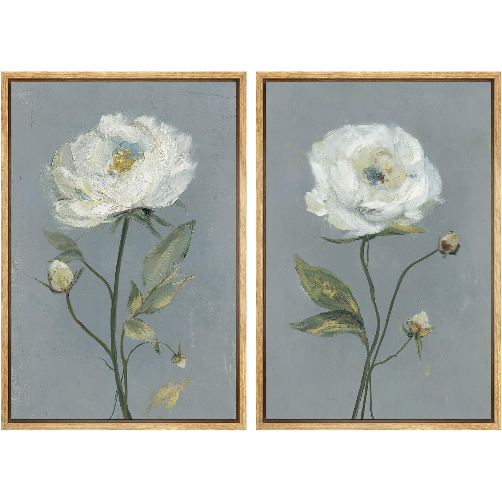MUDECOR Framed Canvas Print Wall Art Set White