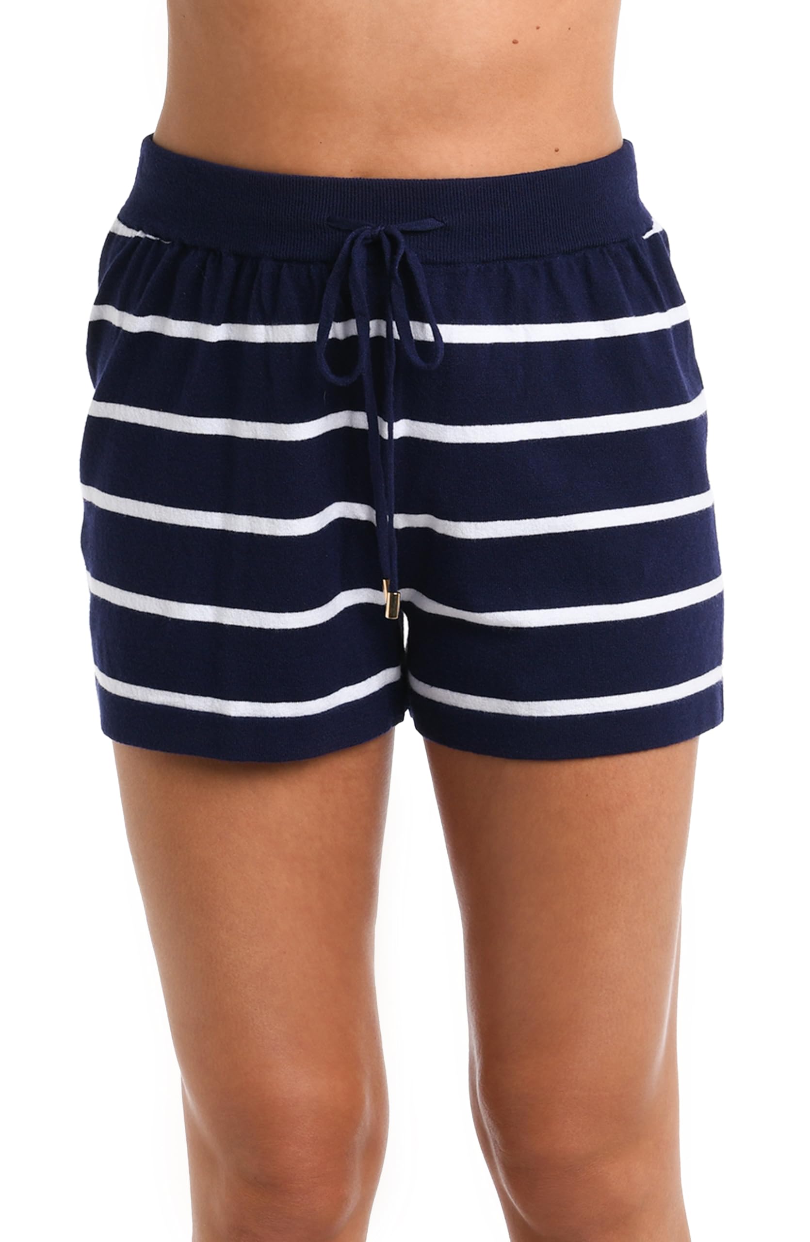 La Blanca Women’s Beach Short Swimsuit Cover Up, Indigo//Yacht Club, X-Small
