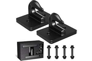 EilxMag 2Pack 3/8 Tractor Bucket Grab Hook, Grade 70 Forged Steel Bolt On Grab Hooks with Backer Plate, Heavy Duty Tow Hook for Tractor Bucket, RV, UTV, Truck, Max 15000LBS(Black)