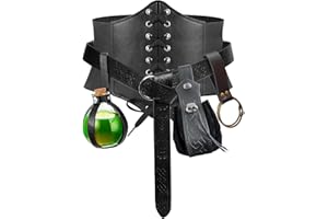 SUMGOGO 5PCS Corset Renaissance Belt Medieval Renaissance Belt Pouch Cork Potion Bottle Festival Halloween Costume Accessory
