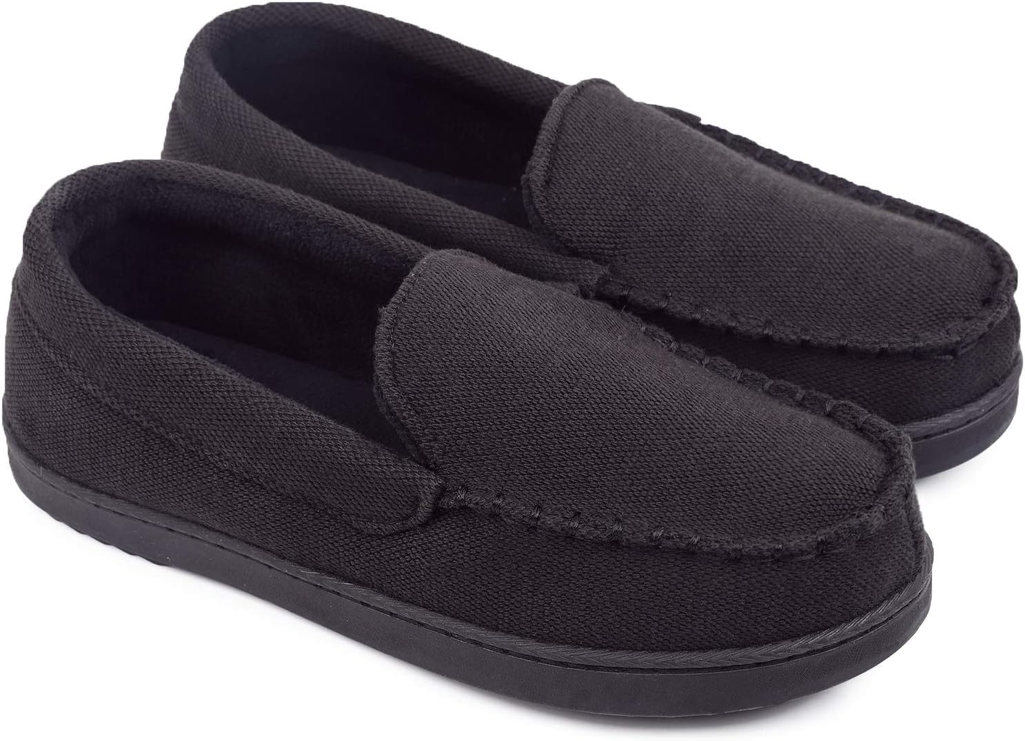 Women's Moccasin Slippers Anti-Slip House Shoes, Indoor Outdoor Rubber Sole Loafers