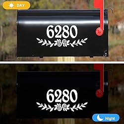 3 Inch Reflective White Mailbox Numbers Stickers, 4