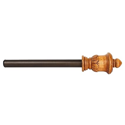 Decor Mart - Natural Burnt Color Extendable Curtain Rod Set - 22-25 mm with Mounting Hardware