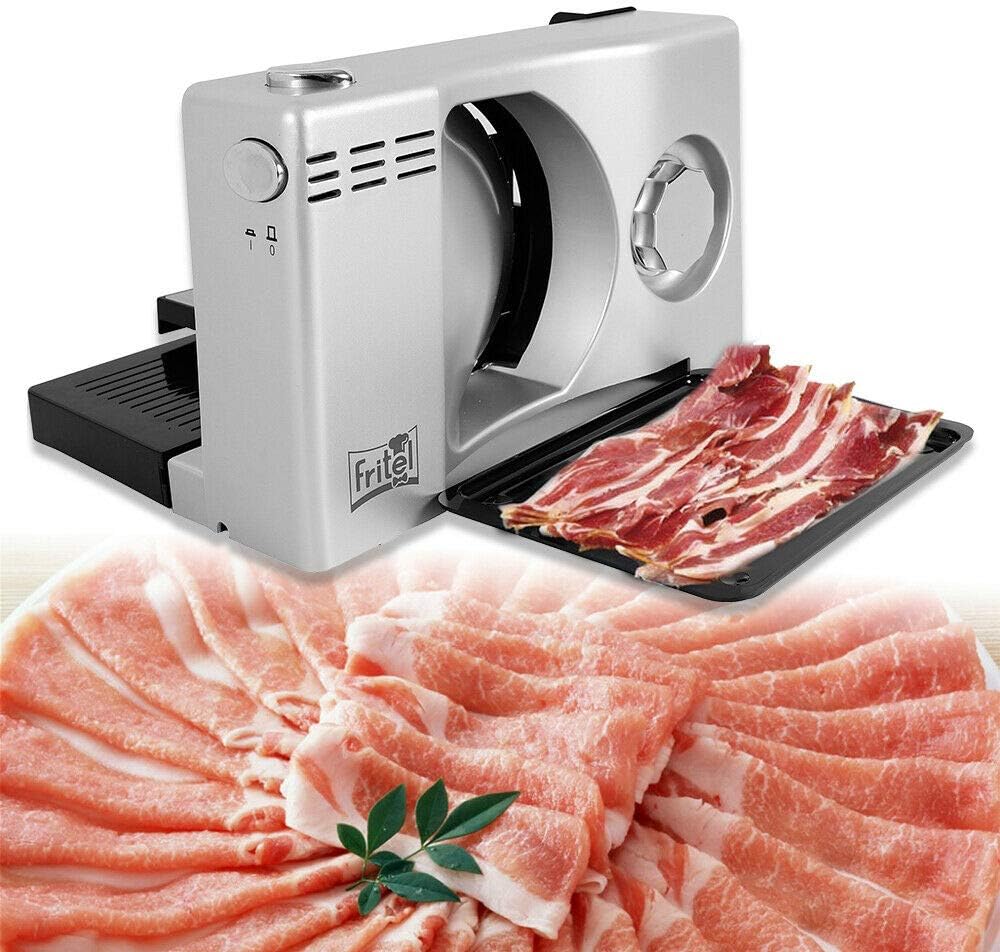 ZHFEISY Food Processor - Electric Food Slicer Cutting Machine Manual Heavy Duty Stainless Steel Blades For Frozen Meat/Fruite/Bread Slicering&Cutting Home & Commercial Use 110V 100V 1-15MM Adjust