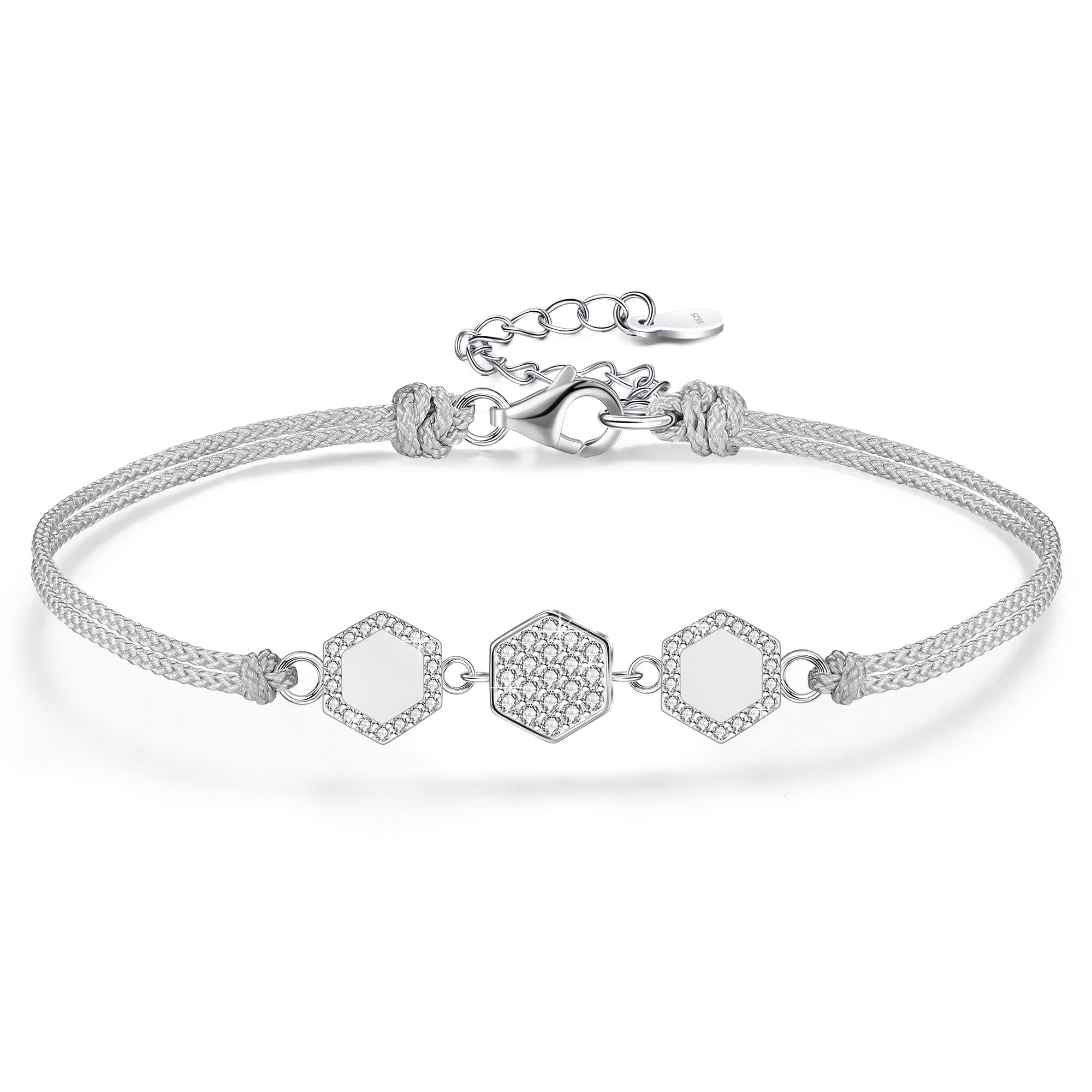 VANSZA Bracelets for Womens 925 Sterling Silver with Sparkling Zirconia, Bracelets for Ladies | Jewellery Gift for Her