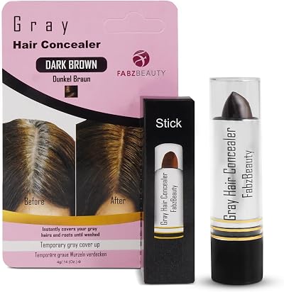 Fabz Beauty Root Touch Up Stick Dark Brown Hair Colour for Grey Coverage Women