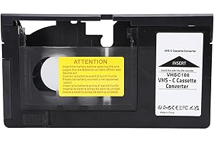 VHS C Cassette Adapter, One Key Control Video Cassette Player, VHS to Digital Converting Cassette Converter, Playback and Rec