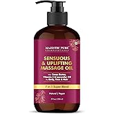 MAJESTIC PURE Cocoa Massage Oil for Massage Therapy - Refreshing, and Relaxing - Natural Oils with Cocoa Butter, Vitamin E & Lavender Oil - for All Skin Types - Men and Women Massage Lotion - 8 fl oz