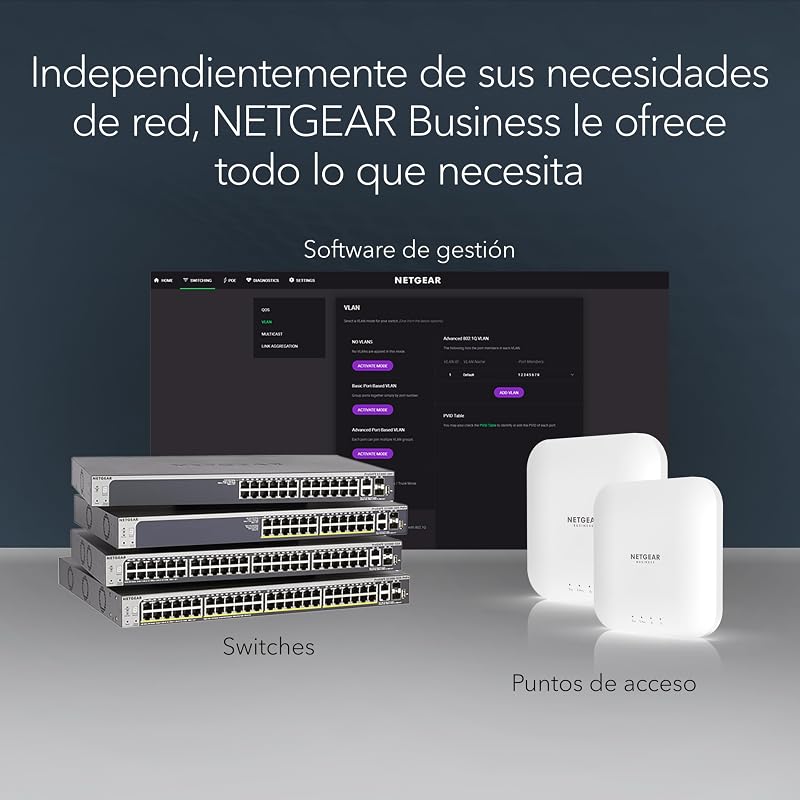 GS108E Switch de 8 Puertos Gigabit Ethernet Plus, gestionable, Montaje de sobremesa o en Pared y protección de por Vida Limitada