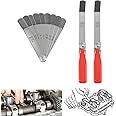 yourour A308 Offset Valve Tappet Gauge Set, 11-Blades Feeler Gauge/Feeler Blade with Two Handles (0.004" to 0.014")