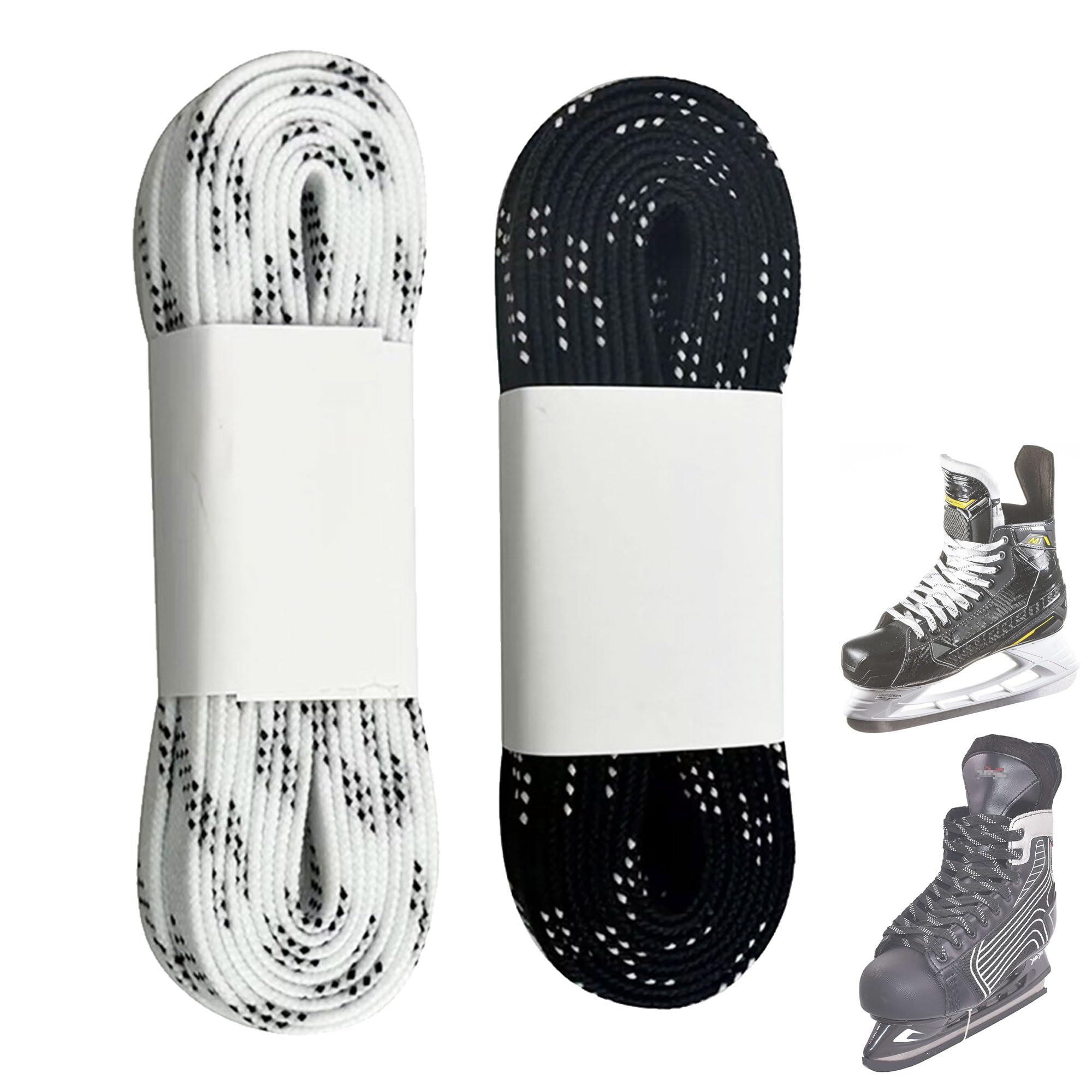 Hayaww 2 Pairs 120 Inch Professional Ice Hockey Skate Laces, Waxed, Flat Design, Easy to Tie, Durable, 305cm/120 Inch, A