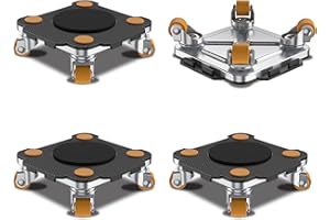 ONEON Furniture Mover Pro - 4Pack Enhanced Dollies with Custom TPE Wheels - Effortless Heavy Furniture Transport (Black: 4 Dollies Only)