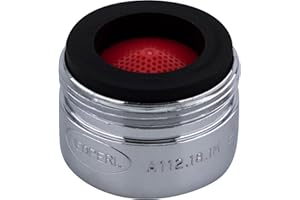 NEOPERL 5404205 Perlator 2.2 GPM 13/16 in. - 27 Junior Male with Tightening Grooves Faucet Aerator, Chrome red/chrome