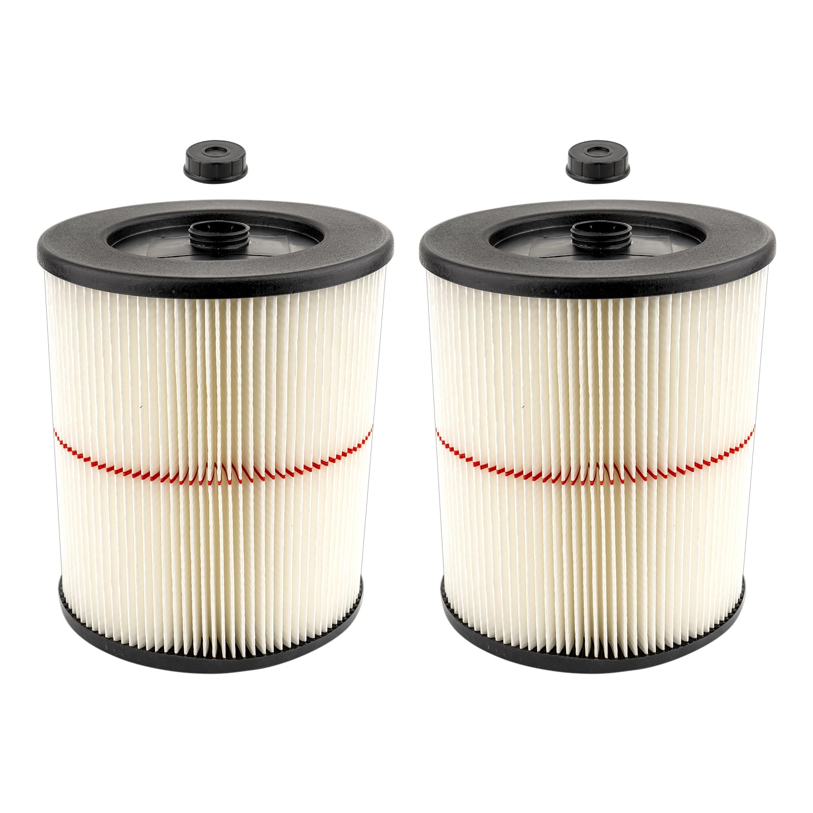 Photo 1 of (2 Pack) 17816 9-17816 Red Stripe Vacuum Cartridge Filter for Craftsman 17816 Wet Dry Vacuum Models 5, 6, 8, 12, and 16 32 Gal. Vacuums, 917816 HEPA Filters for Craftsman Shop Vac, Filter Accessories