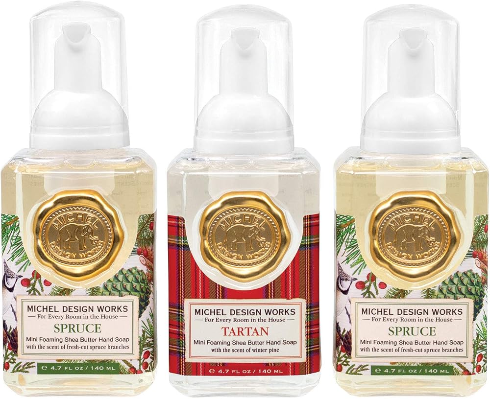Michel Design Works Foaming Hand Soap Mini Set of 3 Spruce Tartan Spruce