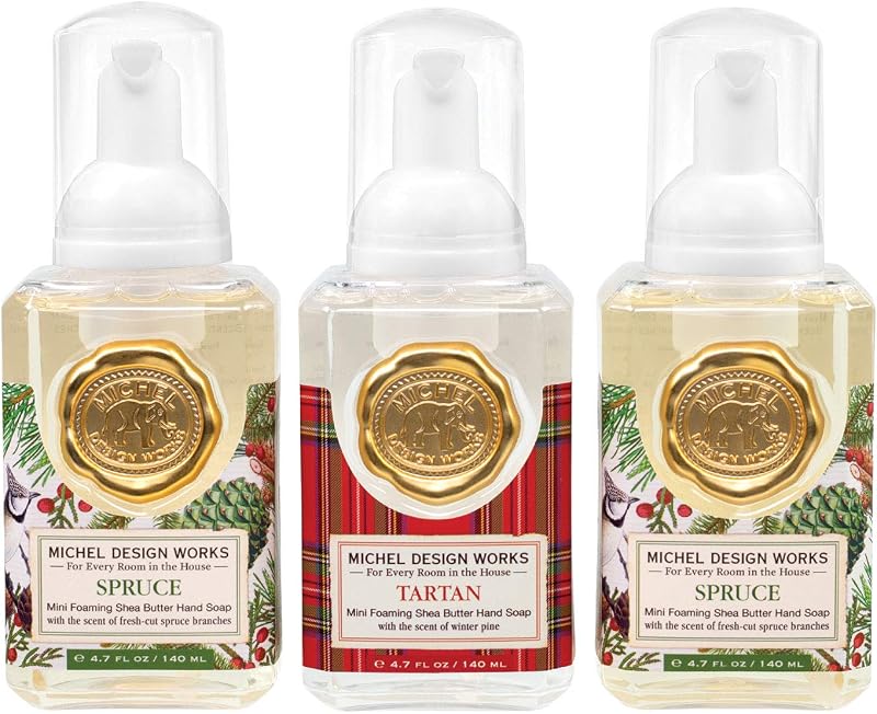 Michel Design Works Foaming Hand Soap Mini Set of 3 Spruce Tartan Spruce