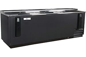 COOLER DEPOT Horizontal Bottle Cooler Deep Well 95" Width NSF Certified Commercial beer bottle Refrigerator Black 33°-38°F Top-Loading