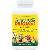 NaturesPlus Source of Life - 180 Capsules - Multivitamin & Mineral Supplement - Supports Natural Energy & Overall Well-Being - Gluten Free, Vegetarian - 20 Servings