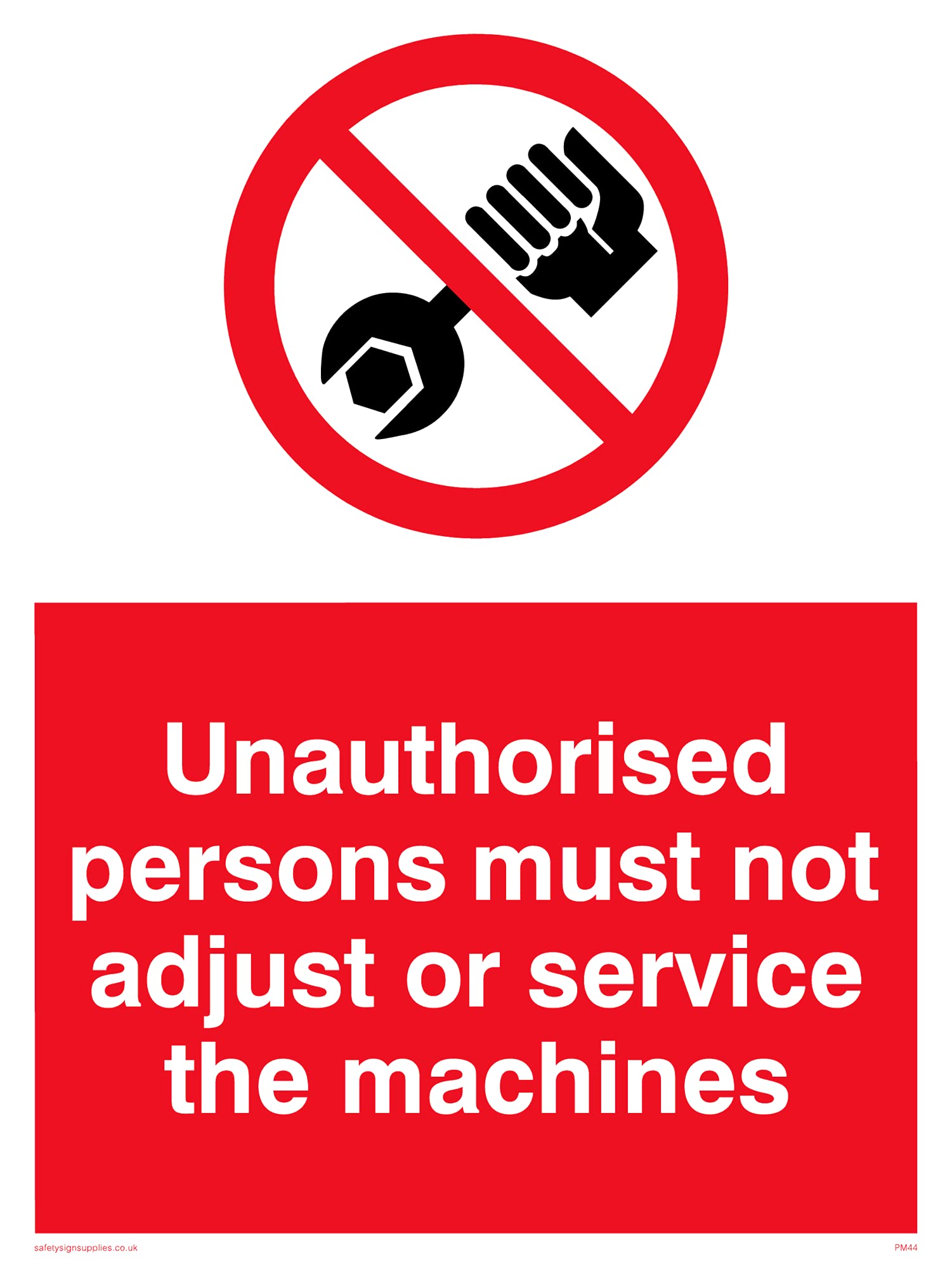 Pack of five - No Unauthorised Servicing Sign - 150x200mm - A5P
