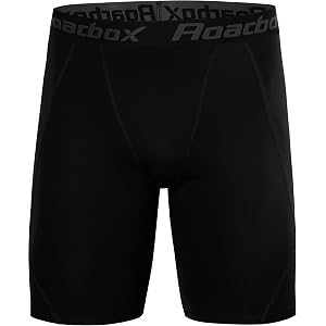 Roadbox Men's Compression Shorts, Performance Running Spandex Shorts, Workout Athletic Underwear Base Layer for Sports Gym
