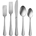 Oneida Tress Everyday Flatware Set, 5.40 LB, Metallic, 50 Piece