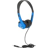 Egghead EGG-IAG-1008FA-BL-SO Stereo School Headphones with Heavy Duty Cord, Blue
