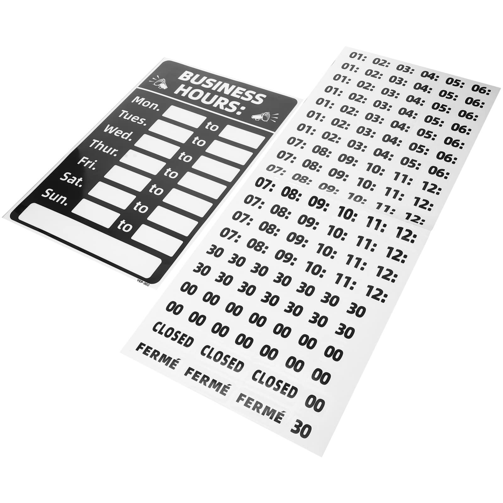 DECHOUS Business Hour Open Closed Sign Bundle of Office Hours Sign with Time Stickers for Door Window Stores Restaurants Bars Retail Barbershop Salon Shops
