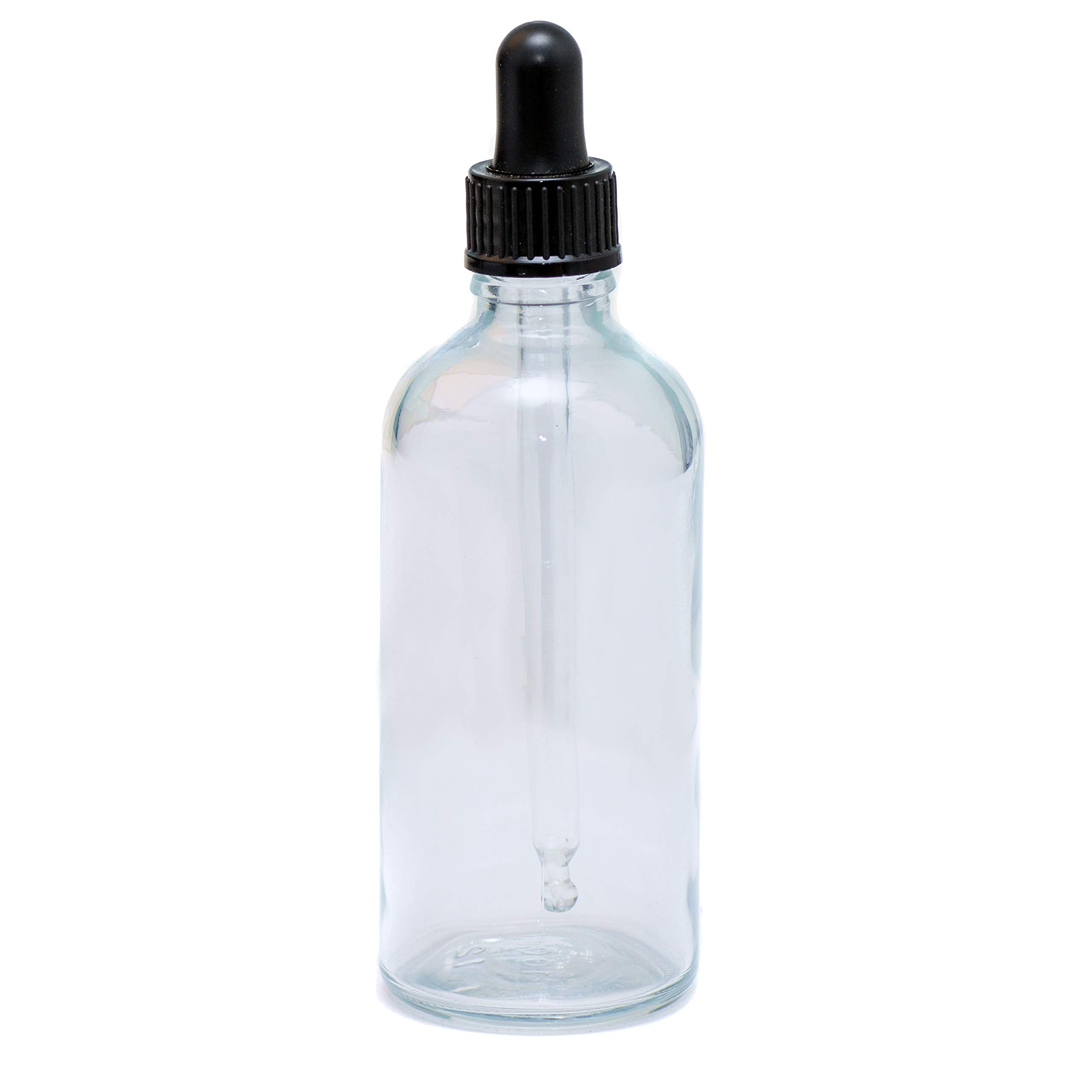 Aura 100ml CLEAR Glass Bottles with Glass Pipettes - PACK of 8