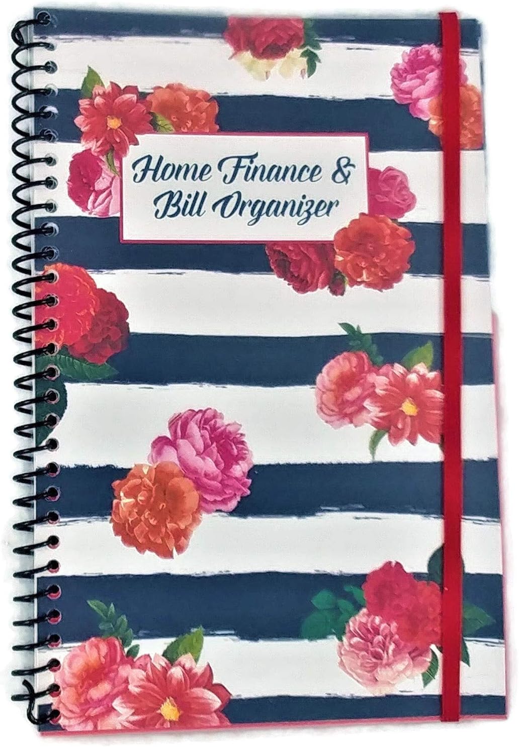 Home Finance & Bill Organizer with Pockets (Flowers on