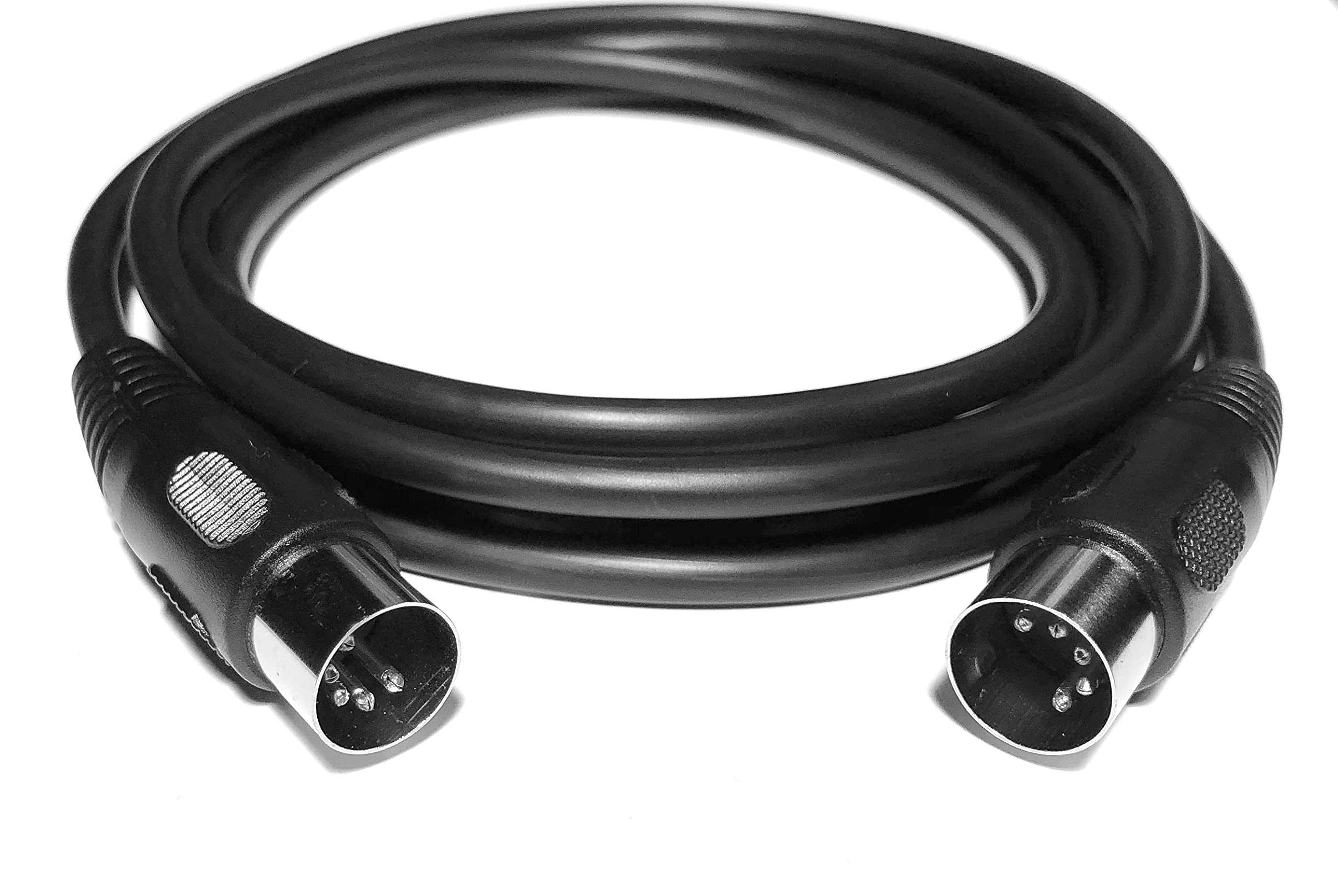 Ome Audio 1.2m Midi 5-Pin Din Cable Lead Cord. 5 Cores. For Electronic Instruments: Keyboards, Synths, Sequencers, Electronic Drums, Drum machines, Effect Processors, Samplers, Multi-Effects etc.