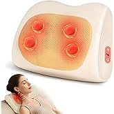 Shiatsu Back and Neck Massager with Heat,3D Electric Kneading Deep Tissue Massage Pillow for Muscle Pain Relief,Cordless Portable Massage for Neck,Shoulder,Leg,Back,Use for Home,Car,Office,Travel