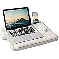 LAPGEAR Home Office Pro Lap Desk with Wrist Rest, Mouse Pad, and Phone Holder - Taj Mahal Marble - Fits up to 15.6 Inch Laptops - Style No. 91601