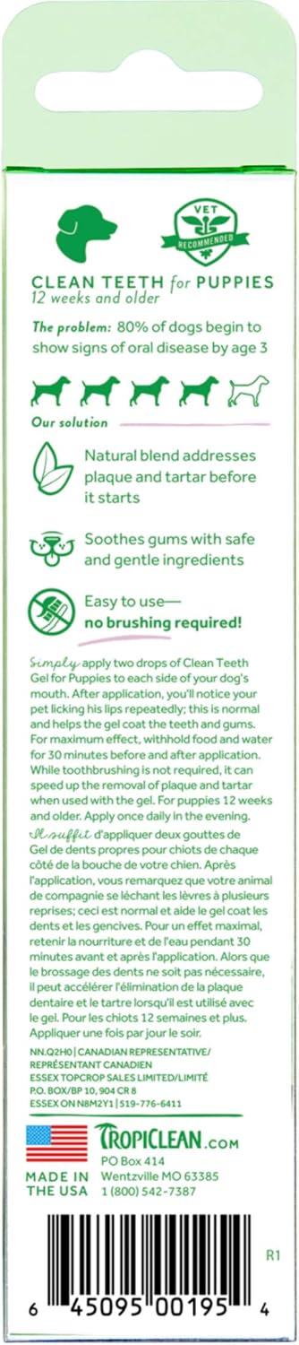 TropiClean Fresh Breath Puppy Teeth Cleaning Gel, No Brushing Dental Care, Breath Freshener Oral Care - Image 3