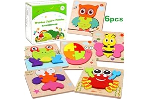 DREAMPARK Wooden Montessori Puzzles for Toddlers Kids: Toddler Puzzles for 1-3 Montessori Toys for 1 2 3 Year Old Girls Boys Baby - Kids Puzzle Ages 2-4 Preschool Learning Educational Toy