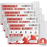 SecuCaptain Survival Emergency Thermal Blankets: Extra Large 84&rdquo; x63&rdquo; 4/10/25/30/50/75/100 PCS Space Mylar Blanket Kit for Outdoor Cold Winter Camping Hiking Car Bug Out Bag or First Aid
