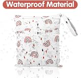 Radsocken Wet Bag 2 Pack Waterproof Reusable Nappy Bags Double Zipper Blue view 4