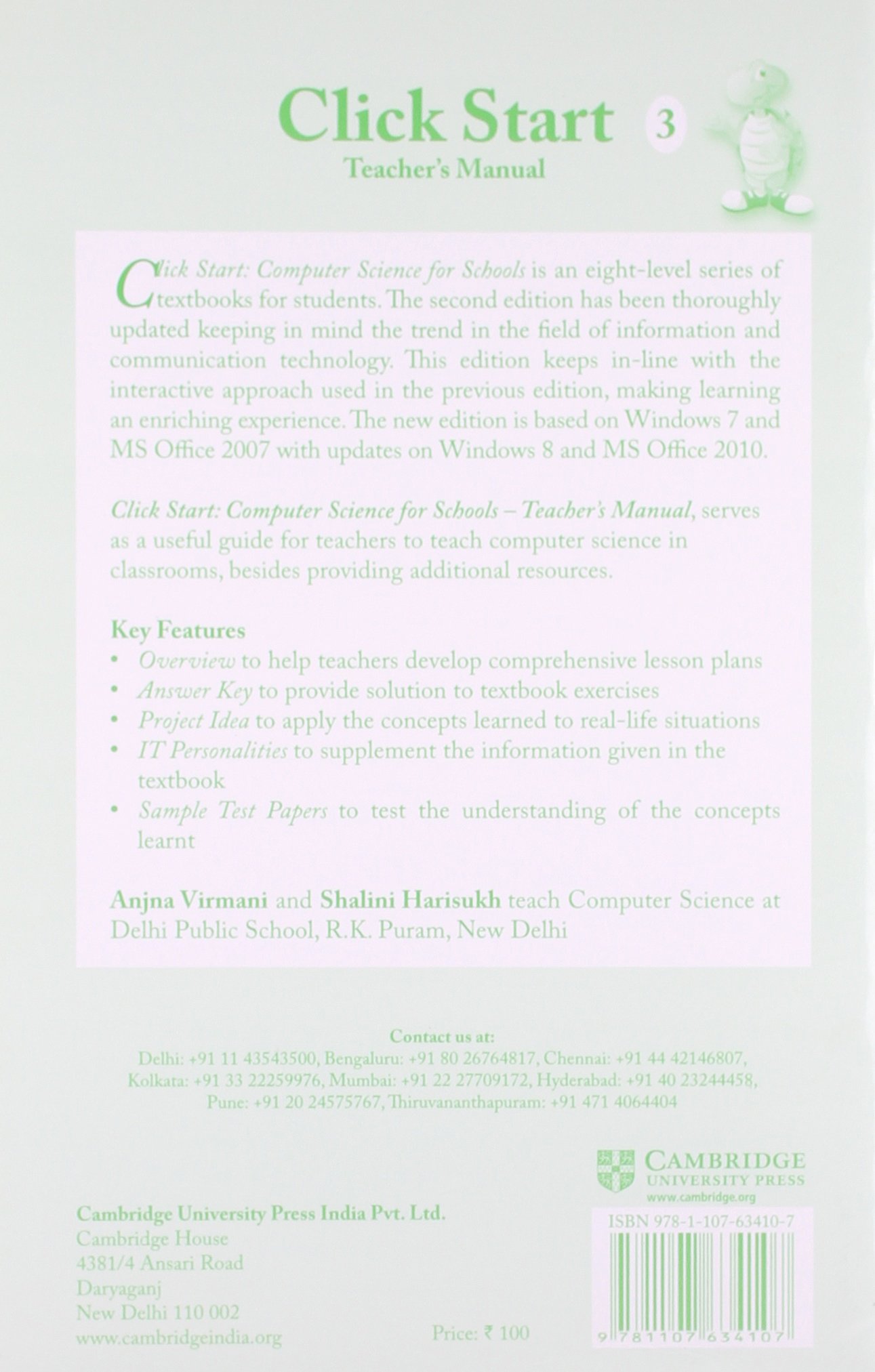 Click Start Level 3 Teacher's Manual: Computer Science for Schools (CBSE - Computer  Science): Amazon.co.uk: Anjna Virmani, Shalini Harisukh: 9781107634107: ...