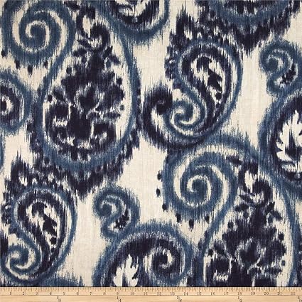 Amazon Com Richloom Fabrics 0345588 Richloom Solarium Outdoor Sorista Paisley Indigo Fabric By The Yard
