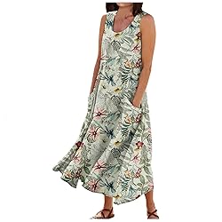 Generic Women's Dresses Cotton Linen Flowy Casual