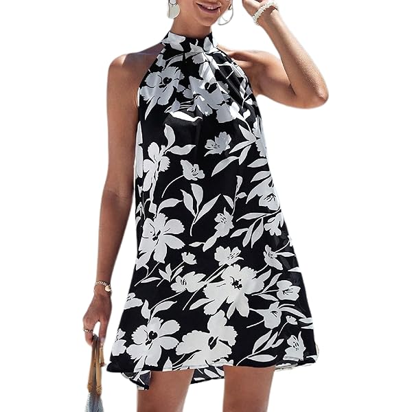 Lucky Brand Vestido Babydoll Sin Mangas Con Cuello Dividido Para Mujer, Tie Dye Negro