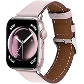 Italy Genuine Leather Bands Women Men Compatible with Apple Watch 38mm 41mm 40mm 42mm 44mm 45mm 46mm 49mm, iWatch Straps Smartwatch Replacement Band for Ultra SE 3/2/1 Series 11 10 9 8 7 6 5 4 3 2 1