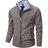 Msmsse Men's Cardigan Sweaters Full Zip Knitted Sweater for Men