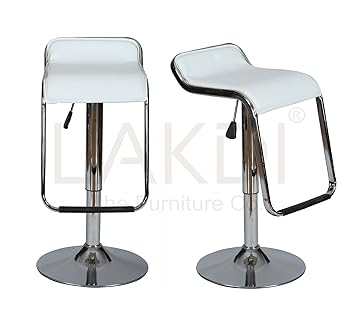 Lakdi Leatherette Chrome Steel Bar Chair, Stool Set of 2 Combo MFN(132111_Pcs_C)