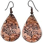 ANJU JEWELRY Engraved Metal Collection Earrings - Tree