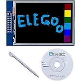 ELEGOO 2.8-Inch TFT Touch Screen with SD Card Slot Compatible with Arduino | 320x240 Color Display with Stylus, 8-bit Parallel Refresh &amp; SD Card Socket, Stacks Directly on UNO R3 for UI Menus &amp; Gauges