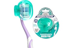 GuruNanda Brush Pods - Toothbrush Cover for Manual & Electric Toothbrush, Keeps Toothbrush Fresh & Clean, Travel Accessories with Natural Essential Oil Vapors, 1 Pack