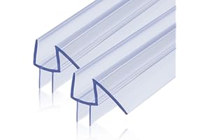 GENNHOPO 2-Pack ShowerDoor Bottom Seal 3/8" x 36" Polycarbonate Frameless Ultra Clear Shower Door Seal Strip for Glass Doors Stop Leaks and Create a Water Barrier Replacement Shower Cubicle